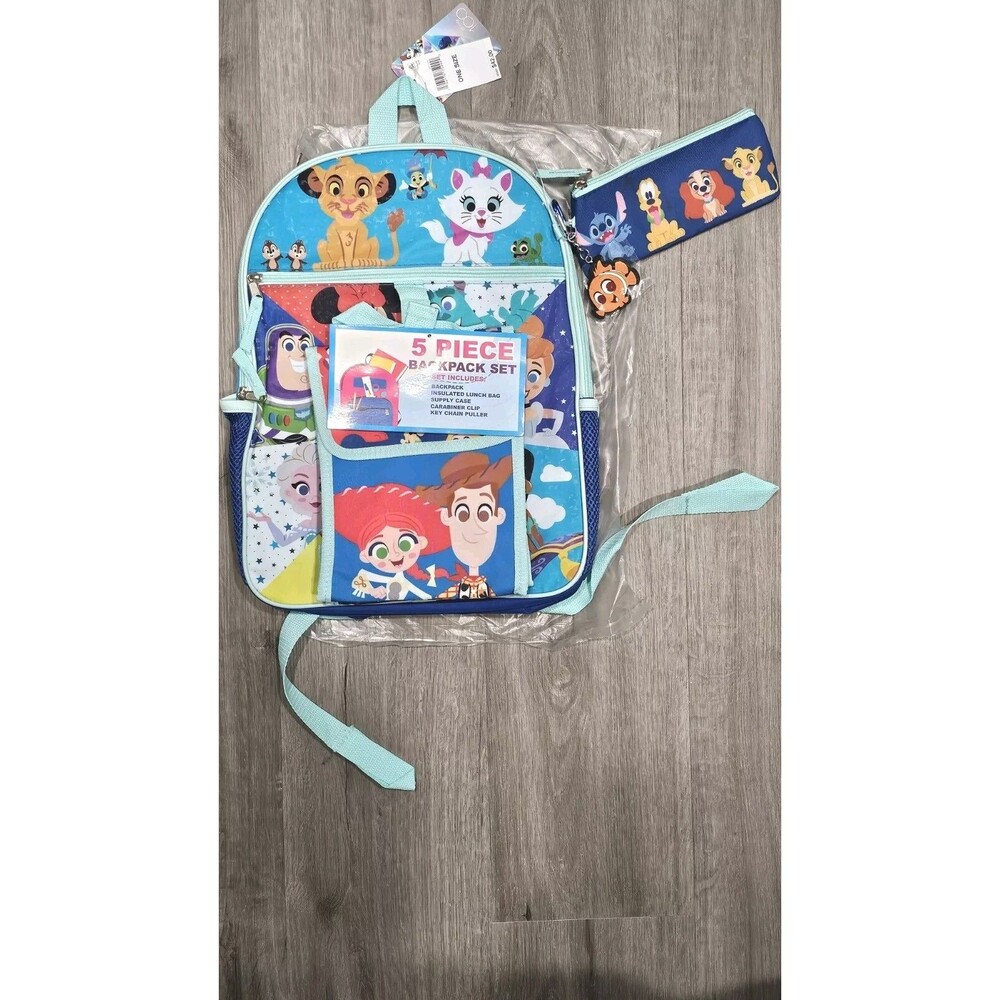 Disney Characters 5 pc Backpack Set